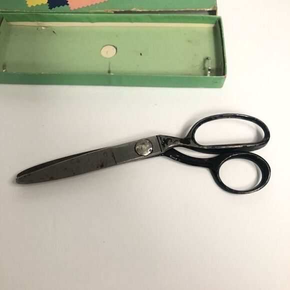 Vintage wiss model C pinking shears in original box USA 1950s zig zag cut craft - Picture 2 of 8